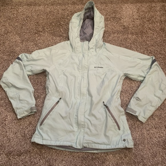 Columbia Jackets & Blazers - Columbia Windbreaker Jacket Women's Medium Mint Green Lightweight Hood Full Zip